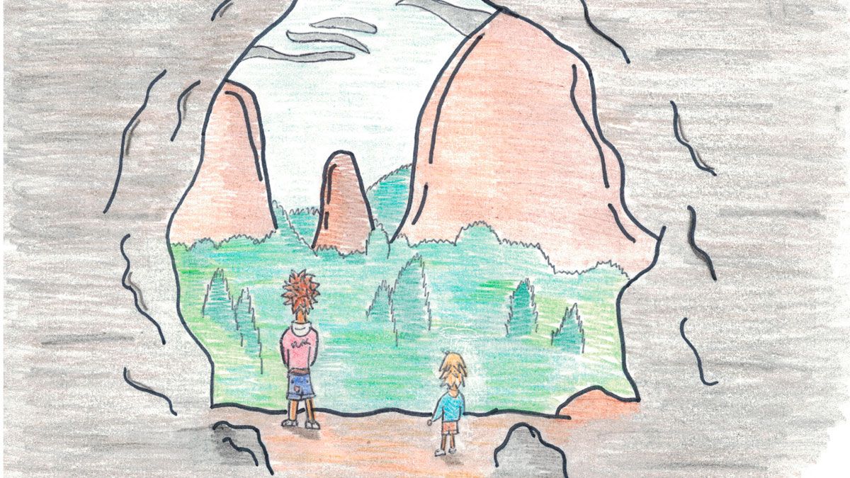 Una de las ilustraciones del libro, realizadas por Daniel, un niño de 13 años.