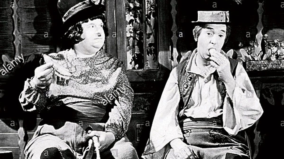 Una de las escenas de la película de Stan Laurel y Oliver Hardy rodada en el año 1936.