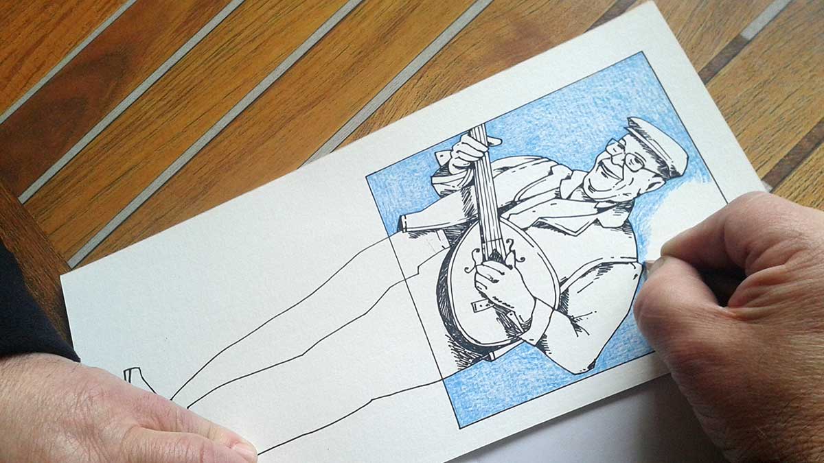 Manuel Sierra trabajando en una de las ilustraciones del libro. | ICAL
