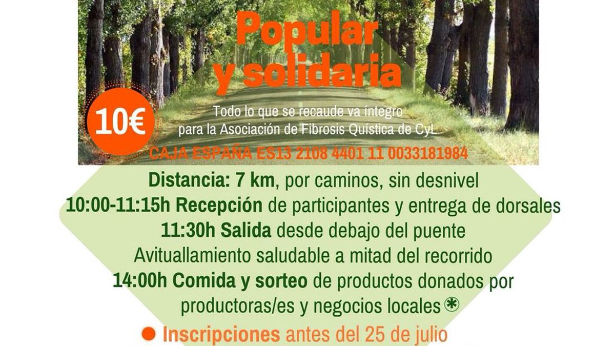 Parte del cartel informativo de la VI marcha solidaria. | L.N.C.