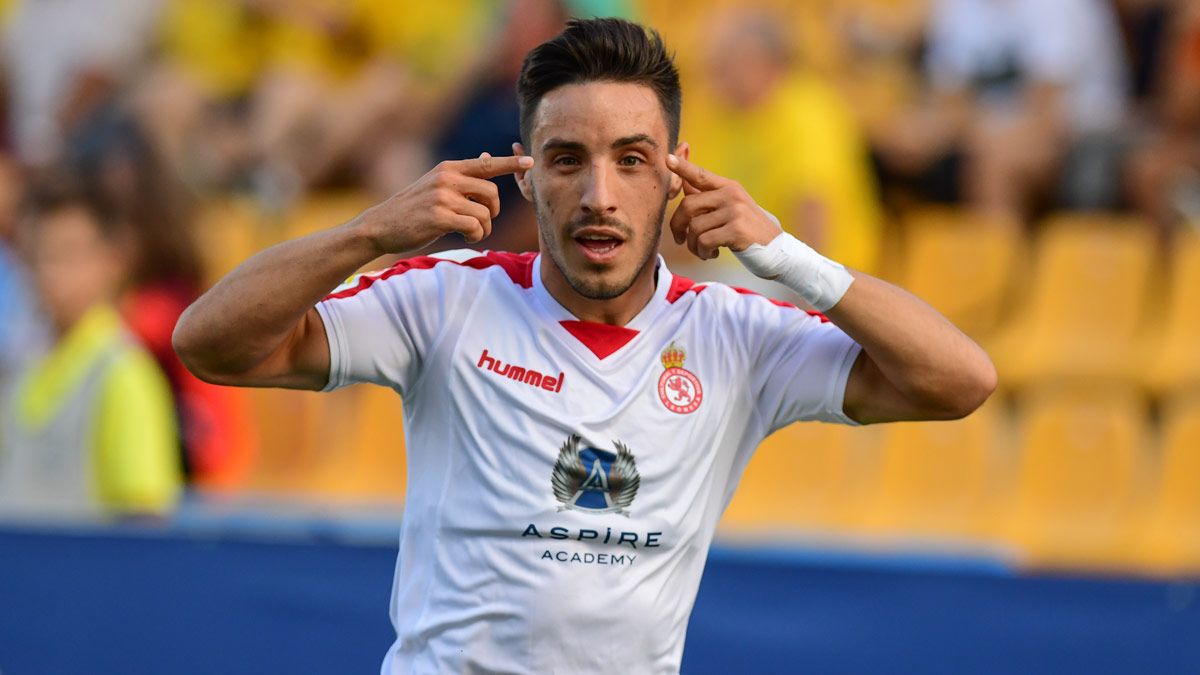 Carcelén celebra un gol en el choque frente al Alcorcón. | LOF