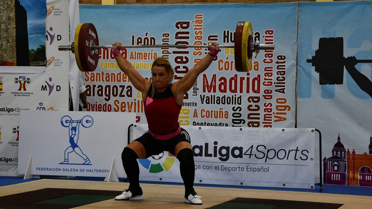 Lydia Valentín, durante la disputa del Campeonato de España ayer en Culleredo. | CULLEREDO