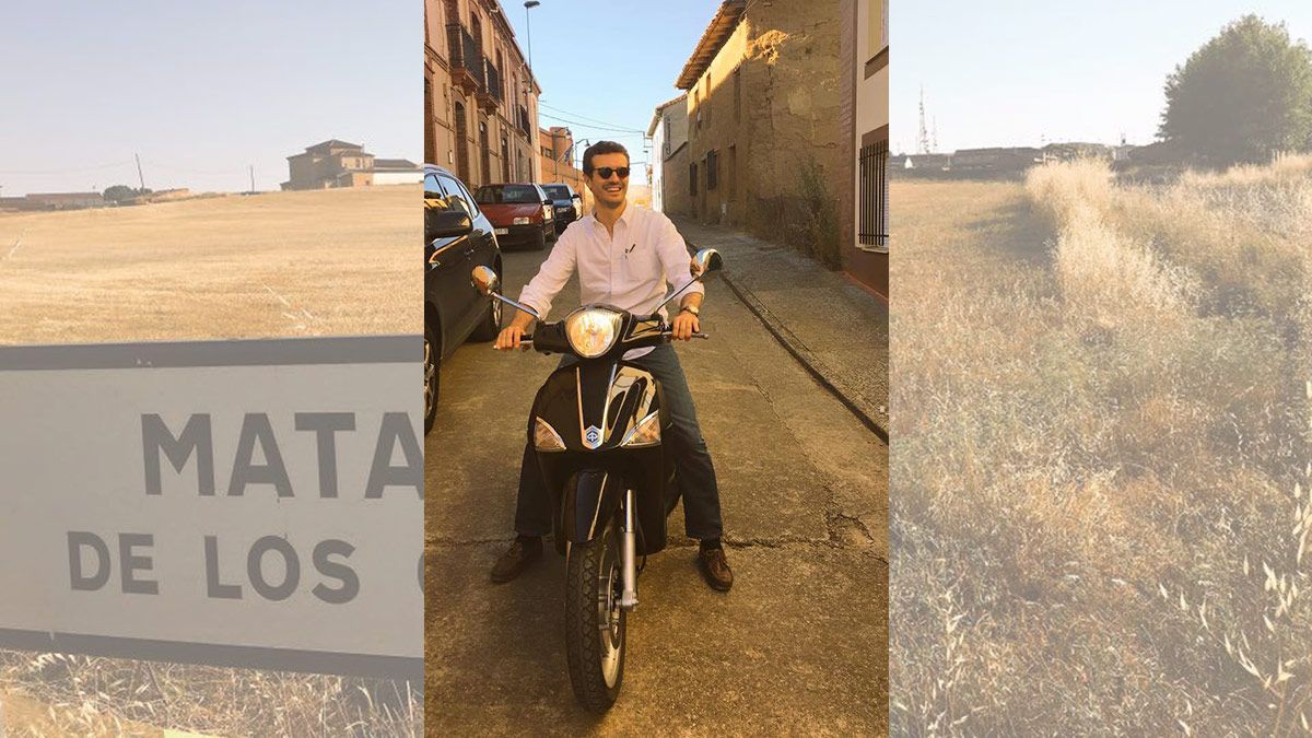 Pablo Casado en una imagen de sus redes sociales durante el verano de 2016 en las calles de Matadeón de los Oteros. | L.N.C.