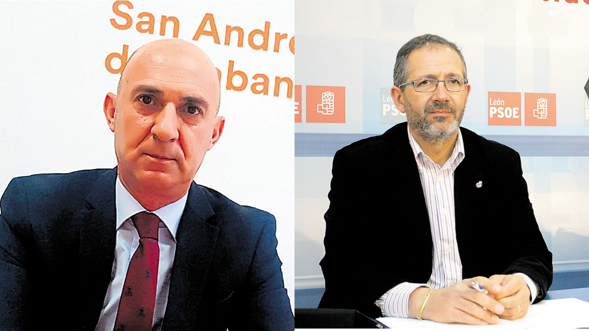 Juan Carlos Fernández (i), concejal de San Andrés y Joaquín Llamas, alcalde de Villarejo