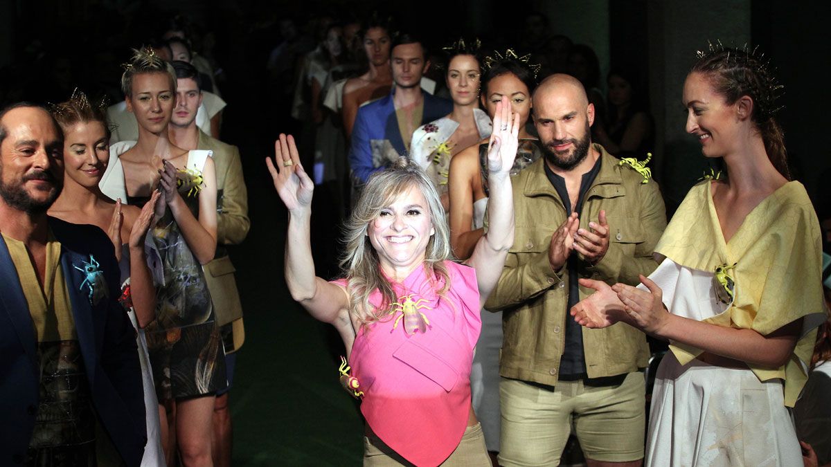 La diseñadora leonesa en el desfile de la pasada edición de la Mercedes-Benz Fashion Week Madrid. | ICAL
