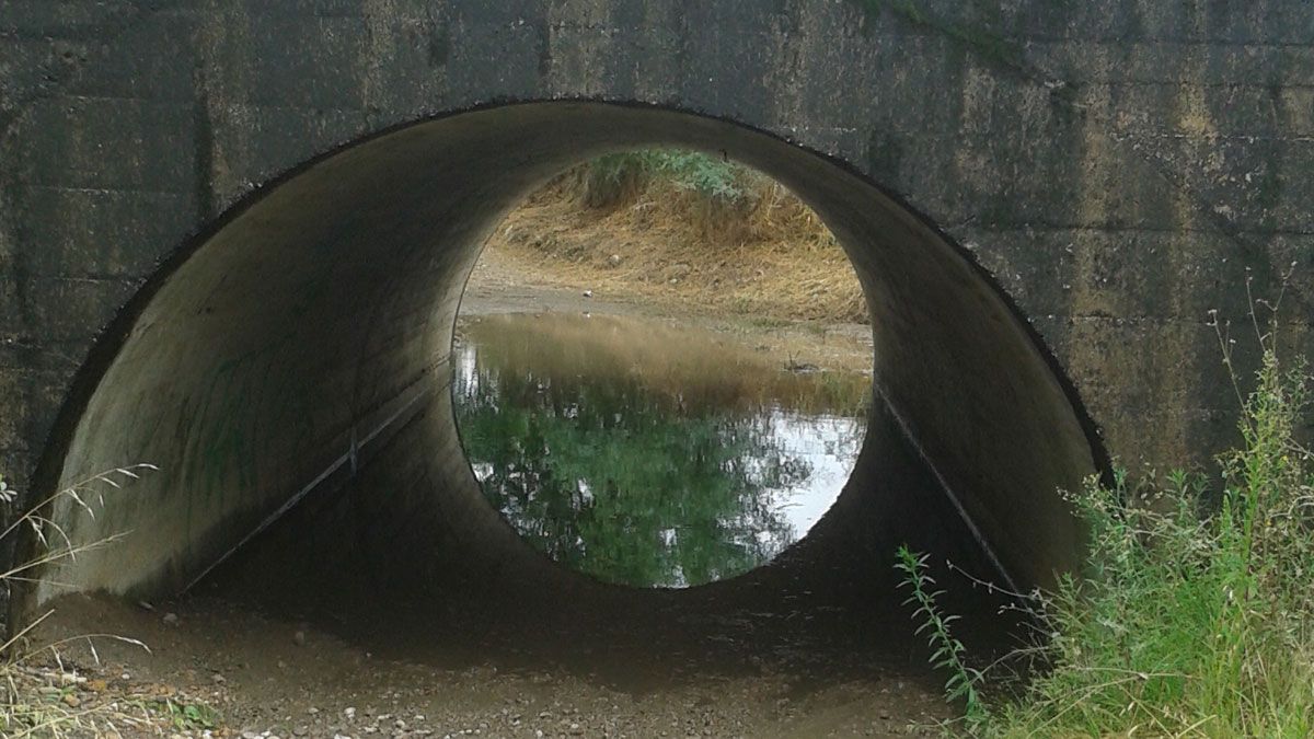 Imagen del paso subterráneo totalmente inundado.