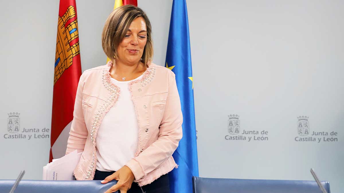 La portavoz de la Junta de Castilla y León, Milagros Marcos, en la rueda de prensa posterior al Consejo de Gobierno. | ICAL