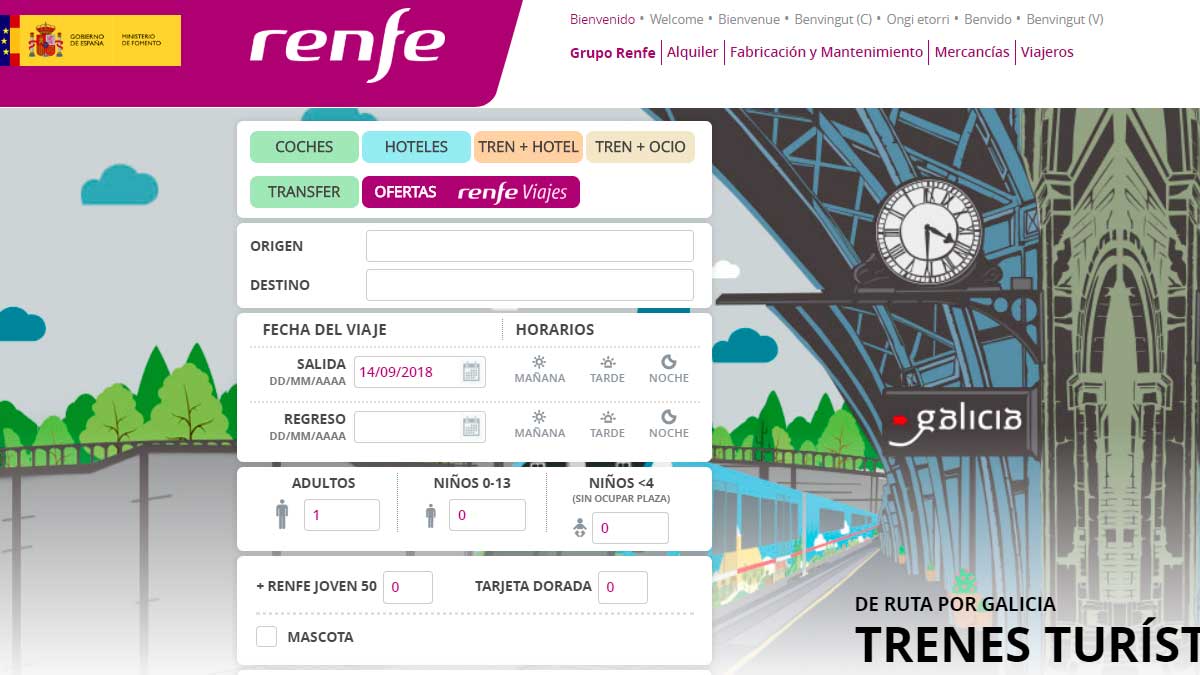 La web de Renfe permite comprar billetes con destino y origen en León. | L.N.C.