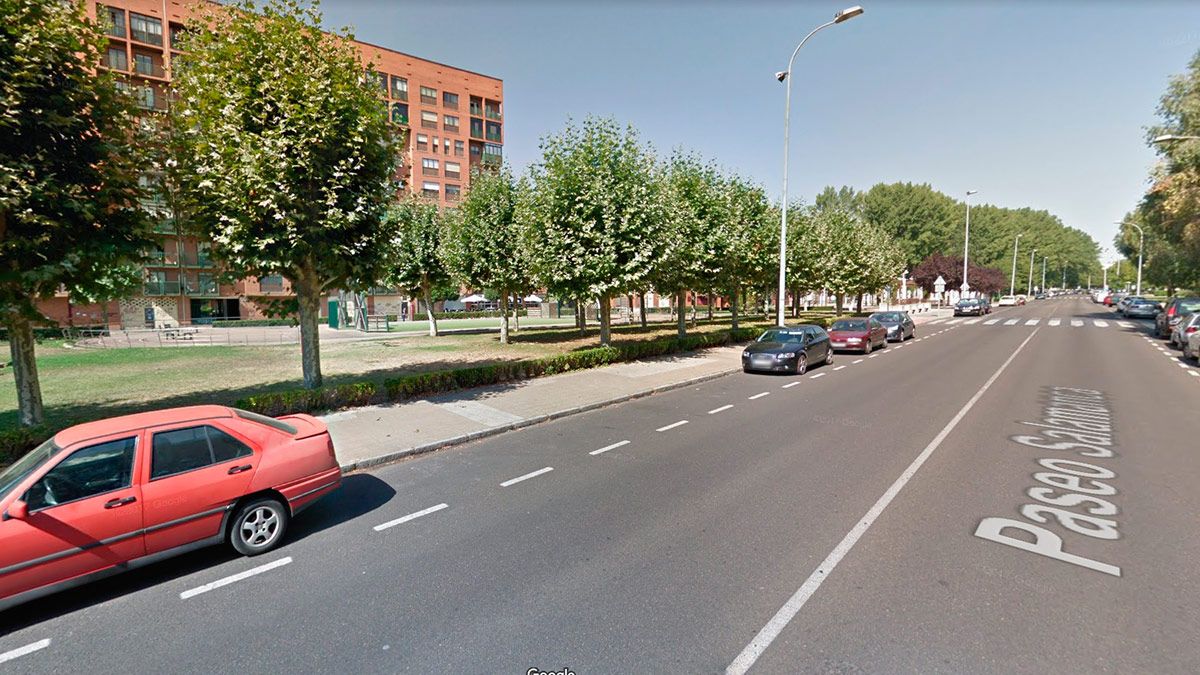 Imagen de la zona del Paseo de Salamanca donde tuvo lugar la colisión. | GOOGLE Imagen de la zona del Paseo de Salamanca donde tuvo lugar la colisión. | GOOGLE