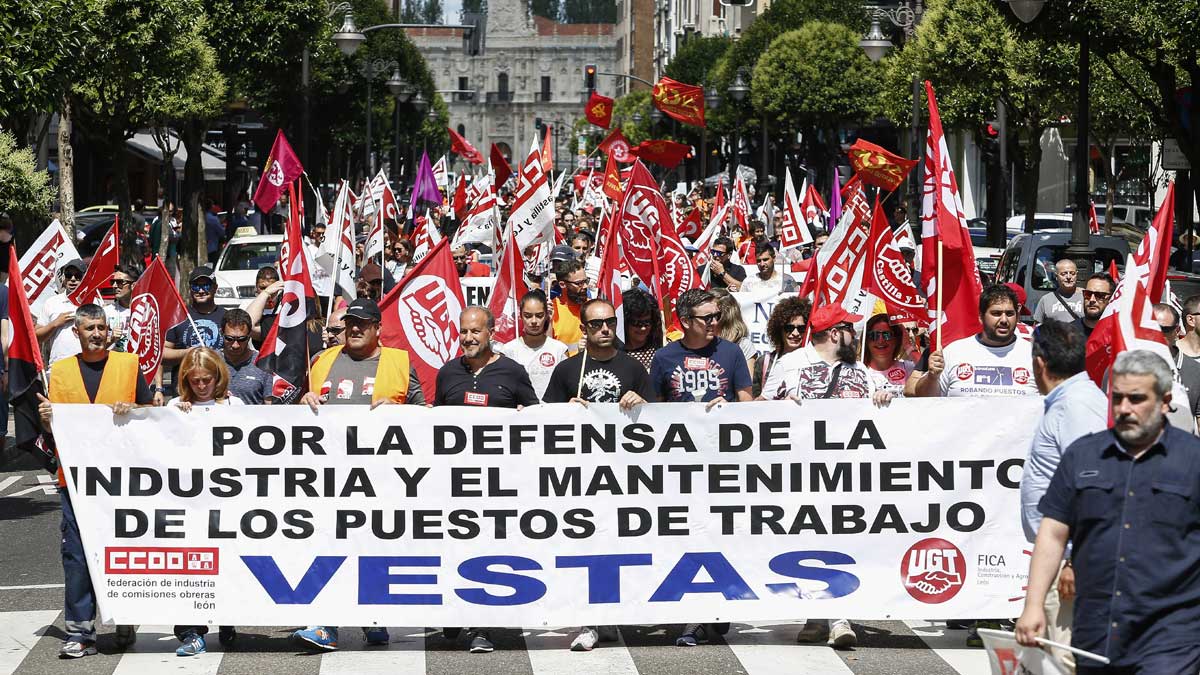 Una de las manifestaciones contra el cierre de Vestas. | ICAL