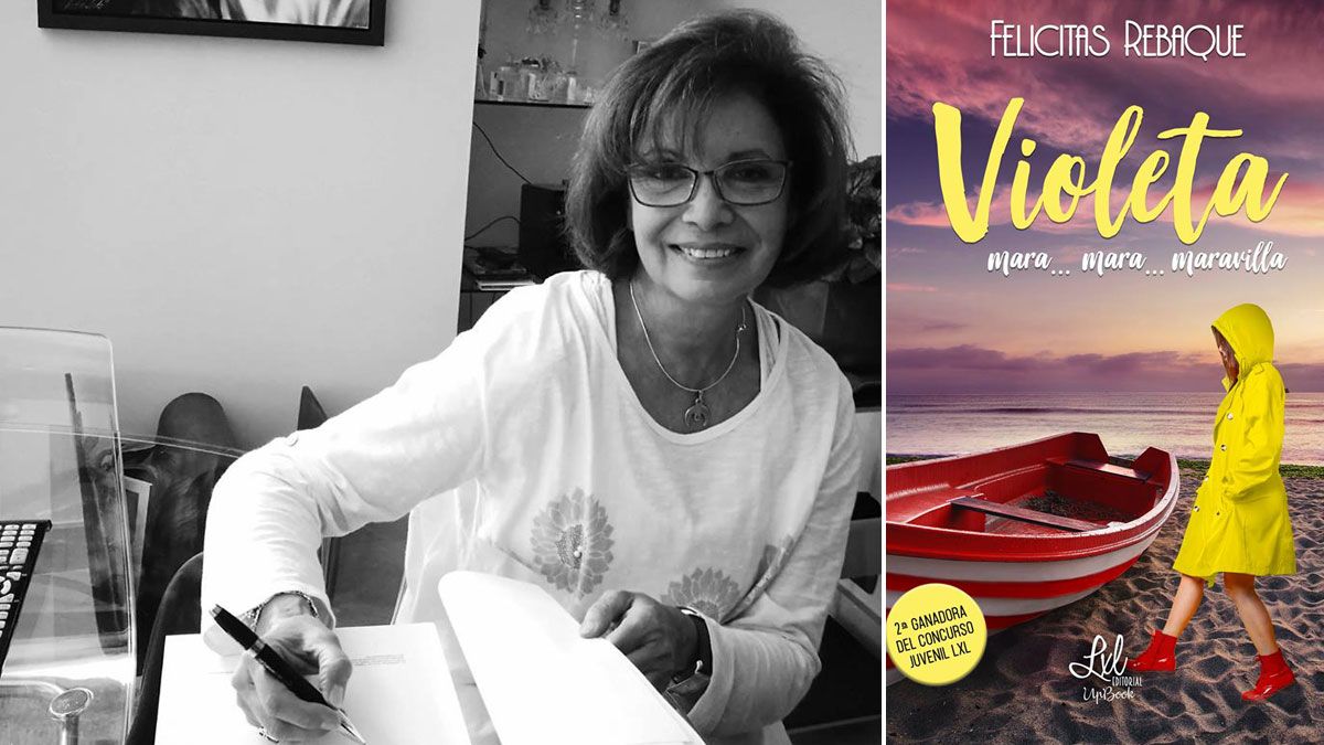 La autora de la novela, Felícitas Rebaque, y la portada del libro. | L.N.C.