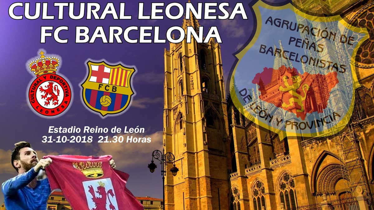 Cartel promocional de las peñas leonesas del F.C. Barcelona para el partido del miércoles. | L.N.C.