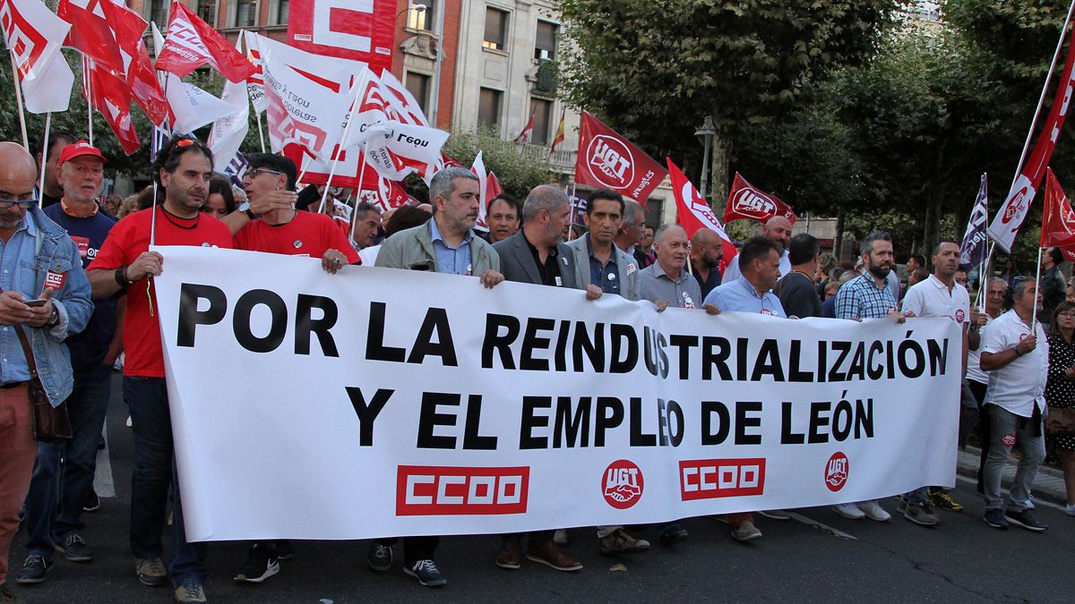 Manifestación por la reindustrialización de León en una imagen de archivo.