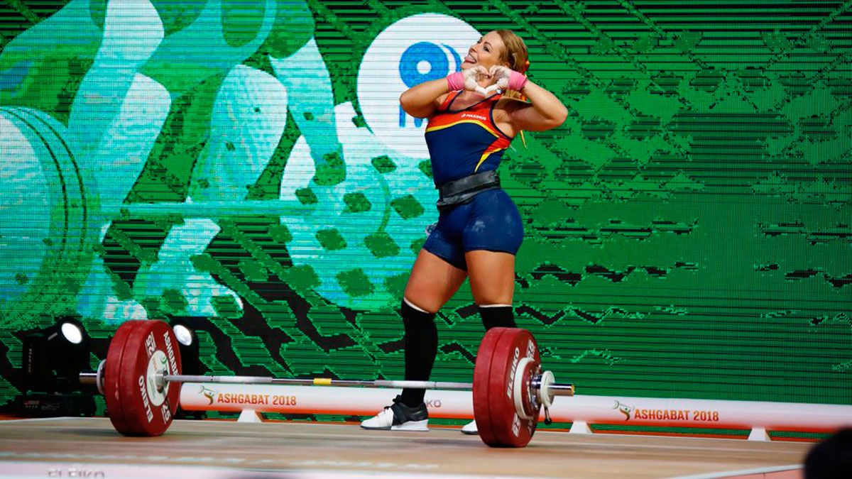 Lydia Valentín, durante su competición en categoría de 81 kilos. | FEH