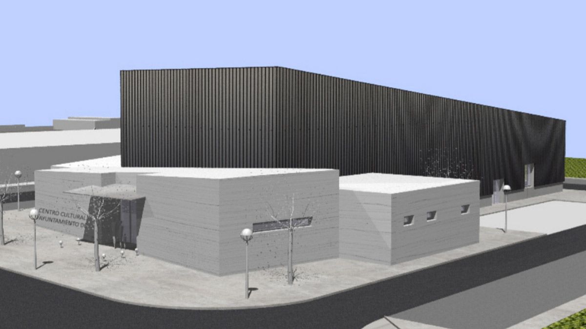 Aspecto exterior que presentará el nuevo auditorio de Sariegos y la escuela de música municipal. | L.N.C.