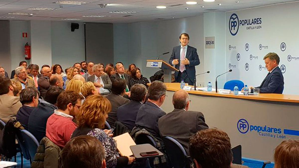 El presidente del PP de Castilla y León, Alfonso Fernández Mañueco, durante el comité autonómico. | PPCYL