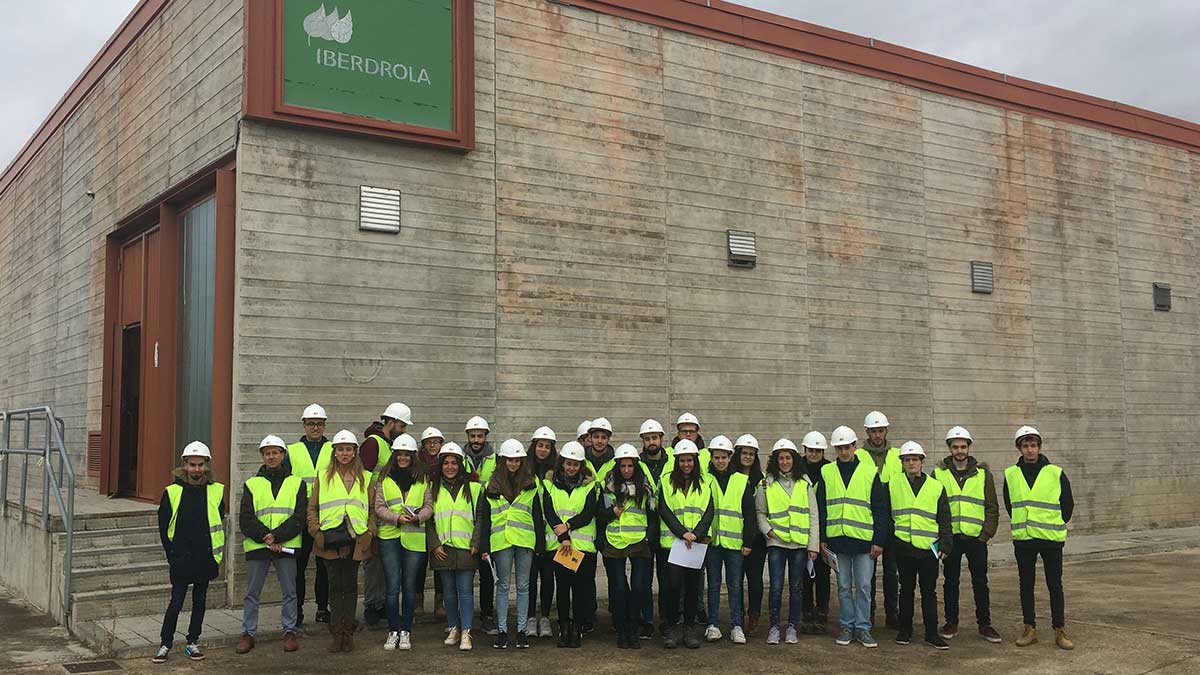 Un momento de la visita de los alumnos de la ULE a la subestación de Iberdrola Eras de Renueva. | L.N.C.