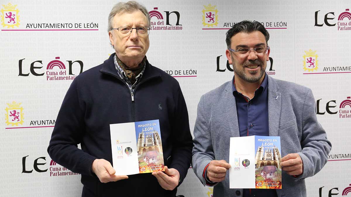 Ángel González y Pedro Llamas, durante la presentación del magosto. | L.N.C.