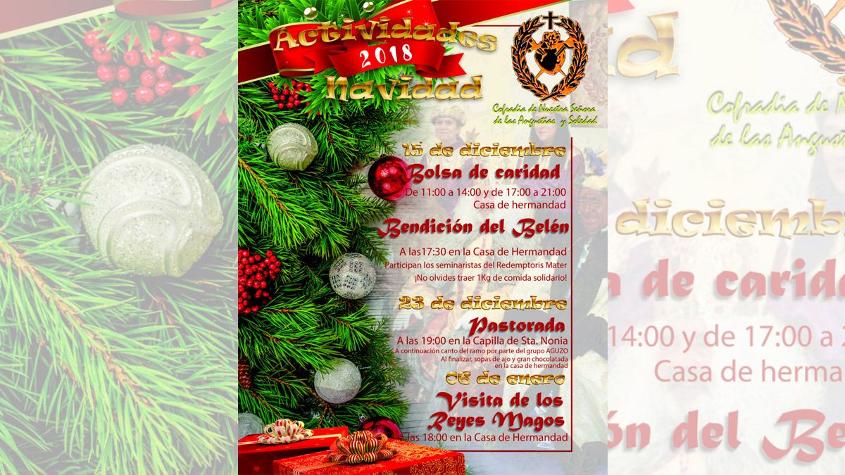 Cartel de la programación navideña de la Cofradía de Nuestra Señora de Angustias y Soledad. | L.N.C.
