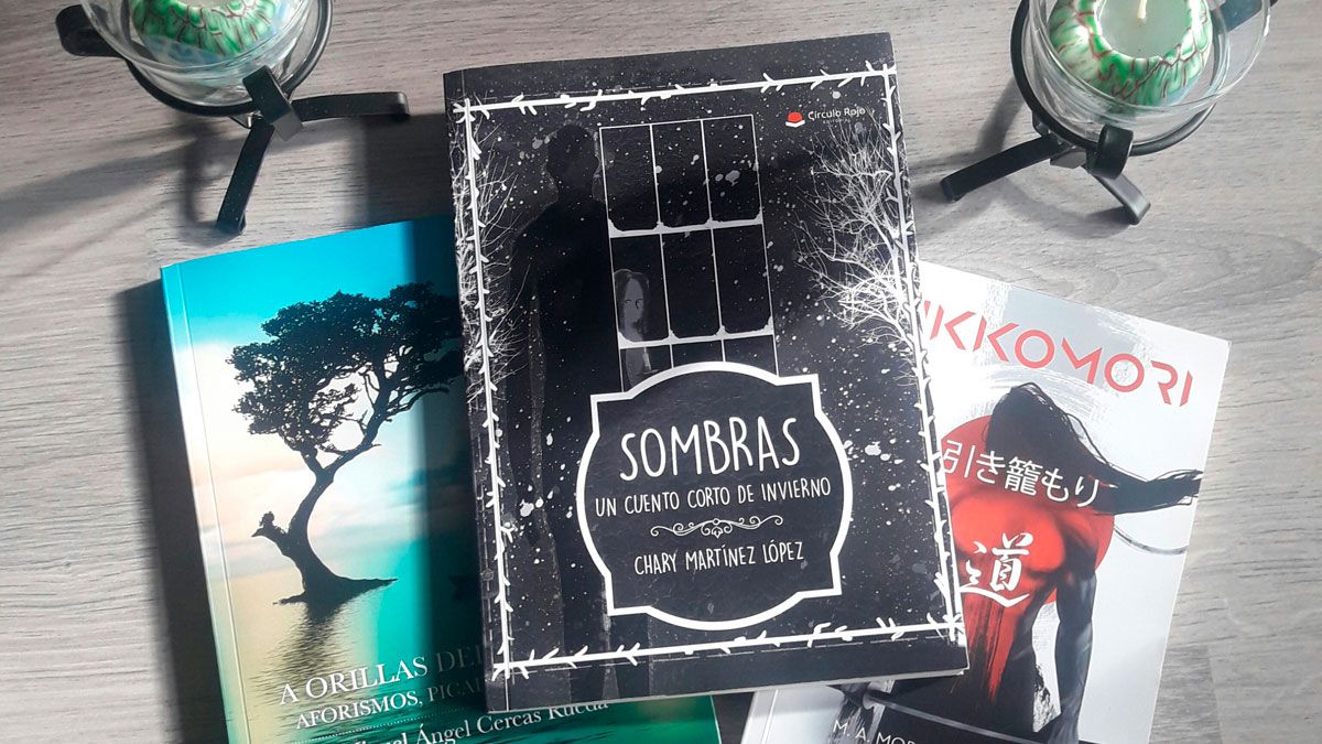 Portada de la obra de Chary Martínez ‘Sombras, un cuento corto de invierno’ en la mesa de lectura de Ruy Vega.