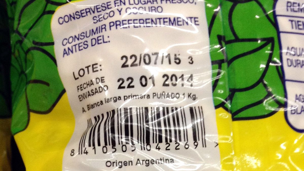 Etiqueta en la que se puede comprobar el origen de las alubias con IGP.
