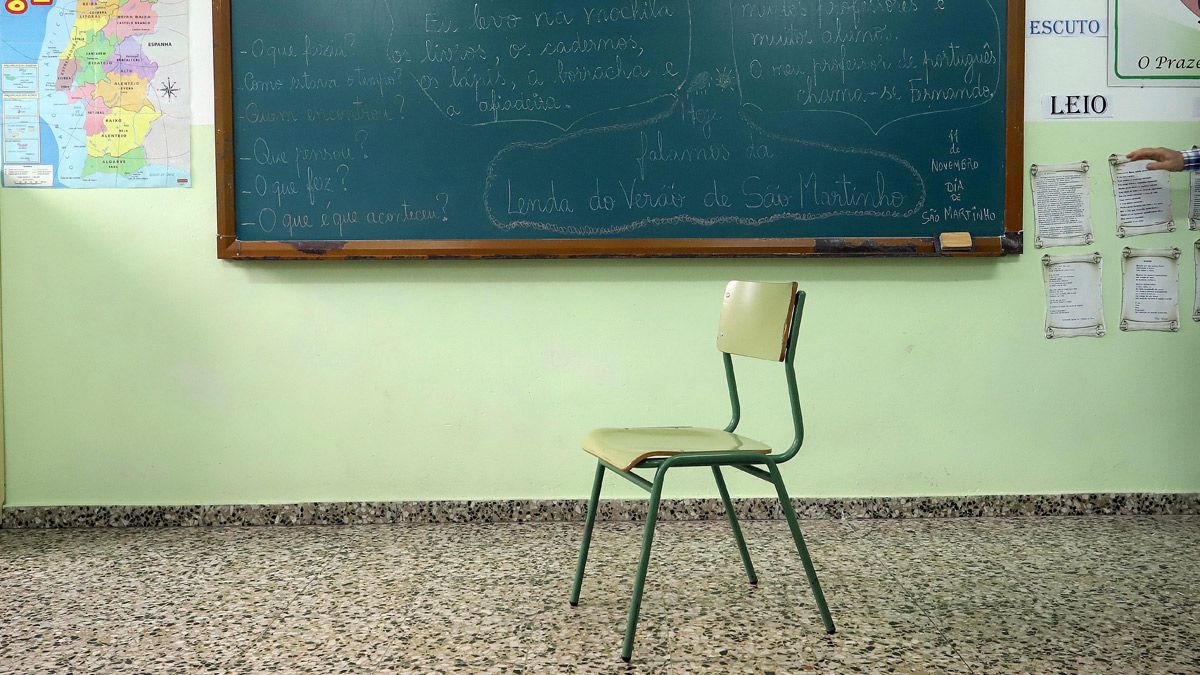 Aula de portugués en el Ceip Menéndez Pidal en la localidad berciana de Bembibre. | ICAL