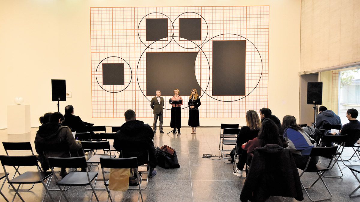 El dibujo 'Mural Proposal for Ovitz', presentado por primera vez a gran escala, presidió la presentación. | SAÚL ARÉN
