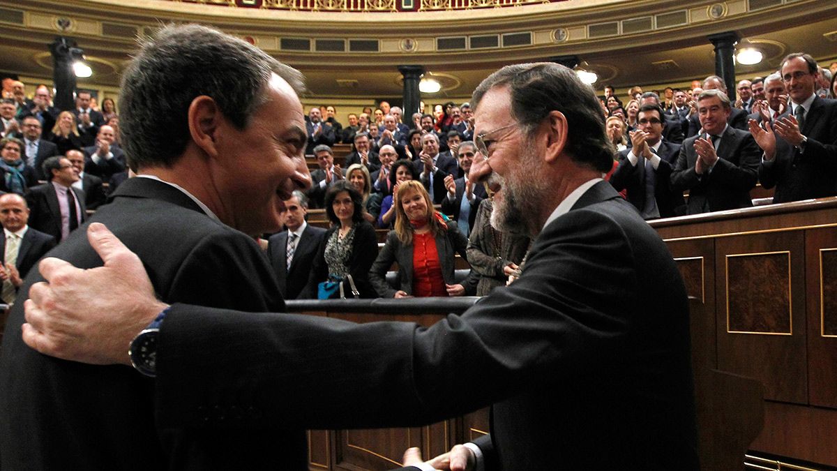 Zapatero y Rajoy en una imagen de archivo. | ICAL