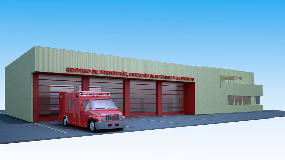 Proyecto del futuro parque de Bomberos de Valencia de Don Juan.