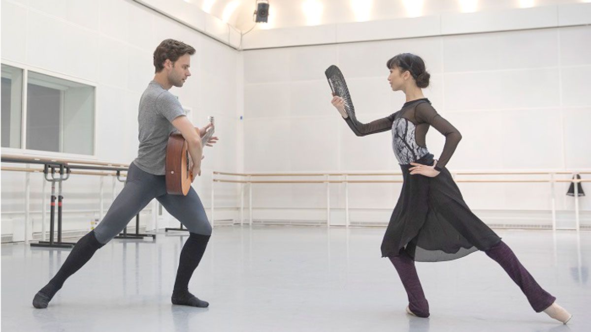 Alexander Campbell y Akane Takada en un ensayo del ballet 'Don Quijote'.