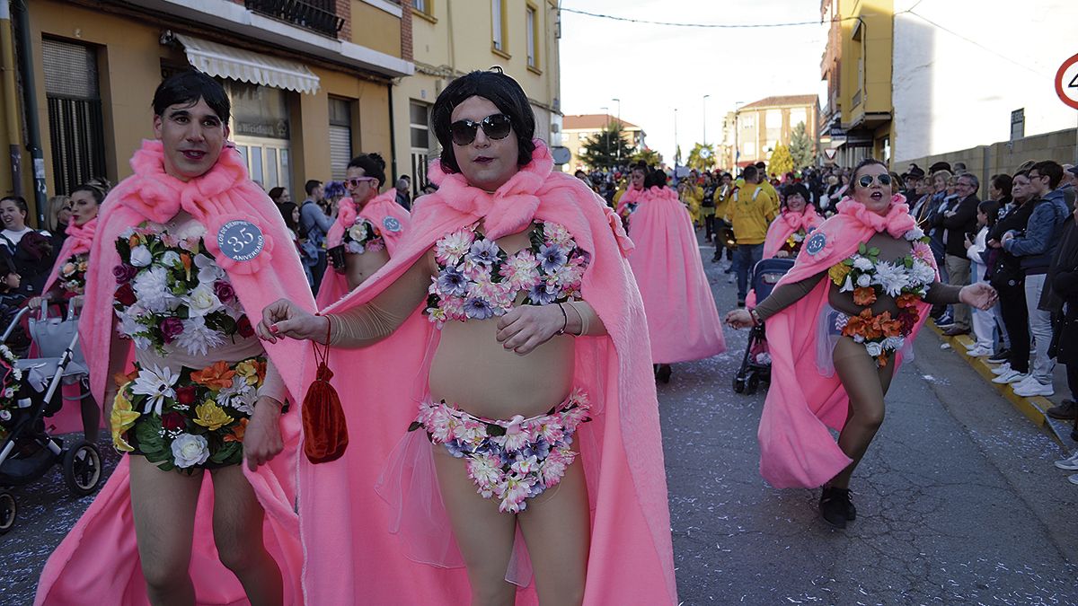 'Cristinas Pedroches' en el desfile del sábado en Santa María del Páramo. | T.G.