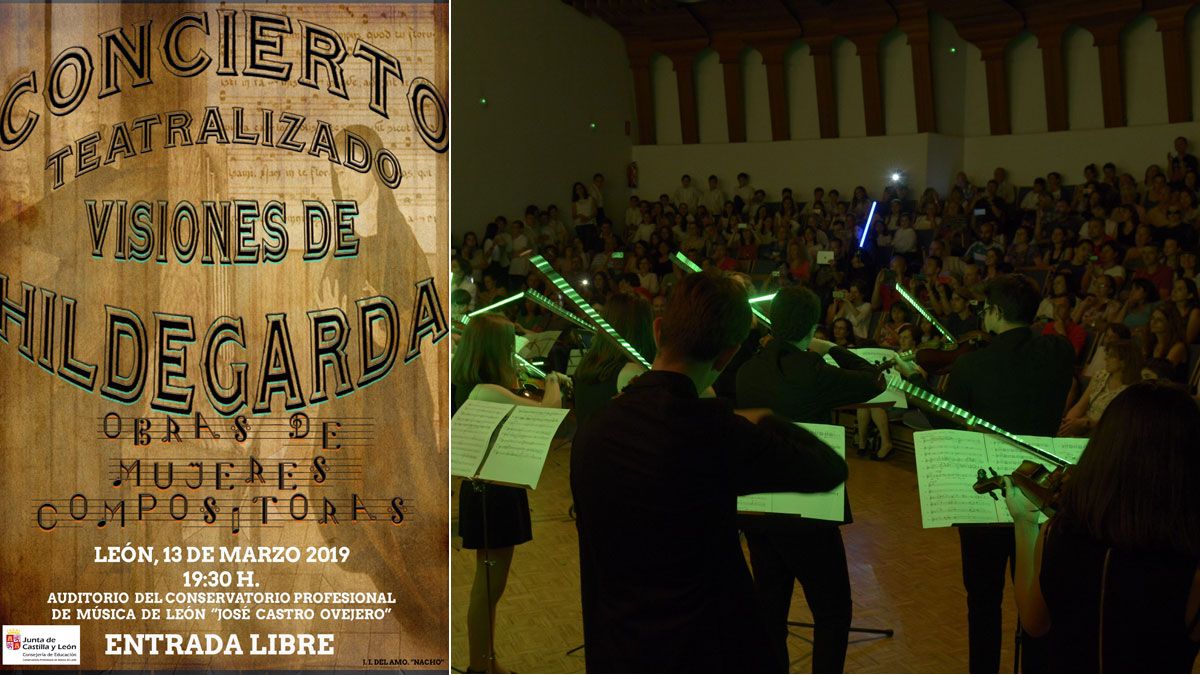El cartel del concierto junto a una imagen de un concierto anterior con La Guerra de las Galaxias como tema. | L.N.C. / M.P.