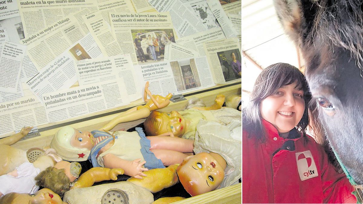 De ‘Muñecas rotas’ y, a la derecha, la fotógrafa, gran amante de los animales. | L.N.C.