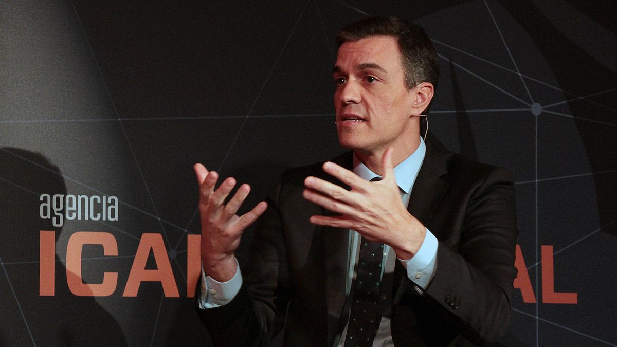 Pedro Sánchez en su visita a León de este martes. | Ical