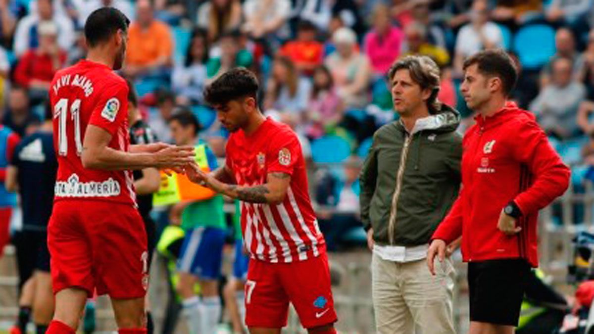 Lozano, en su debut con el primer equipo del Almería. | UDALMERÍA