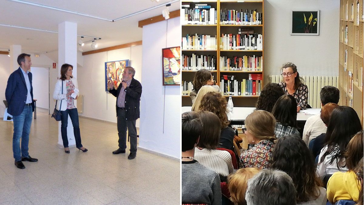 La presentación de Ángeles Caso y una de las exposiciónes. | L.N.C.