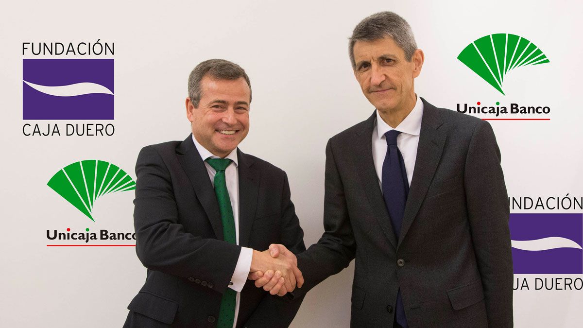 José Mª de la Vega (Fundación Caja Duero) y José M. Domínguez (Unicaja). José Mª de la Vega (Fundación Caja Duero) y José M. Domínguez (Unicaja).