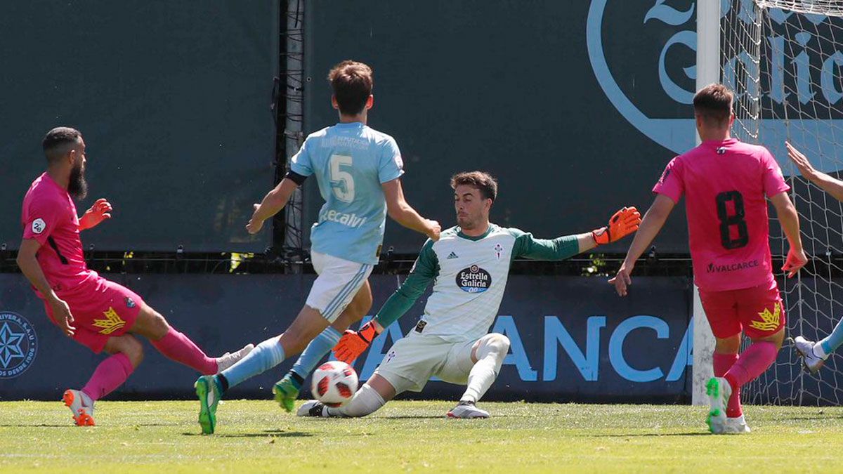 Bravo, durante el partido ante el Celta B. | RC CELTA