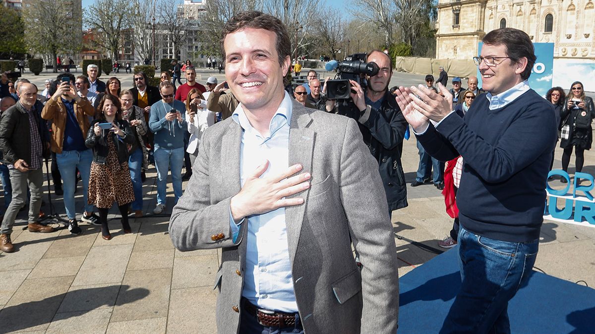 Pablo Casado a su paso por León este año. | ICAL