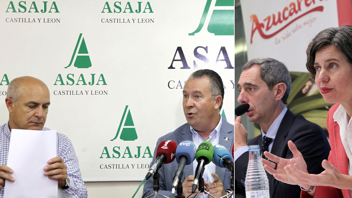 De izquierda a derecha, José Antonio Turrado y Donaciano Dujo (ayer), José Luis Rivero y Salomé Santos (al anunciar la ruptura del AMI en diciembre). | ICAL