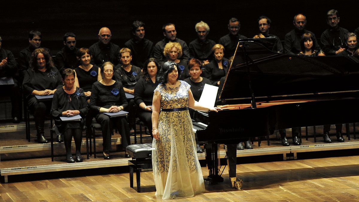 La pianista leonesa Raquel del Val en un concierto ofrecido en el Auditorio en mayo de 2017. | DANIEL MARTÍN