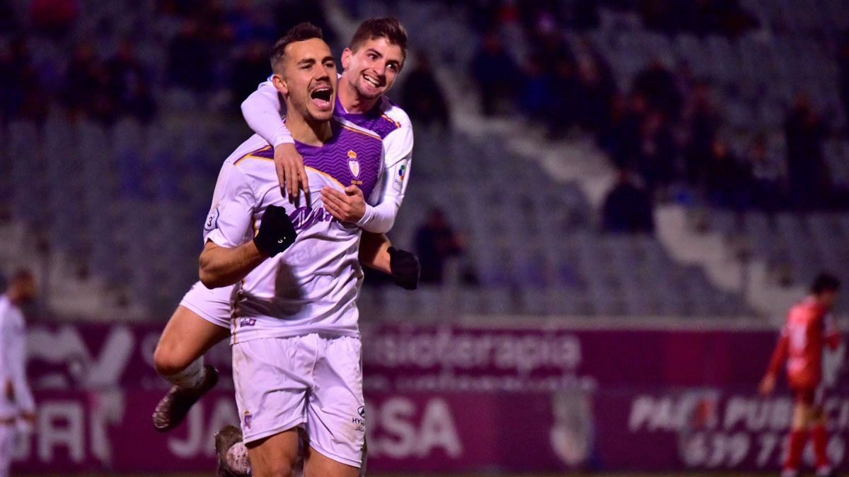 Antonio López celebra un gol con el Jaén. | REAL JAÉN