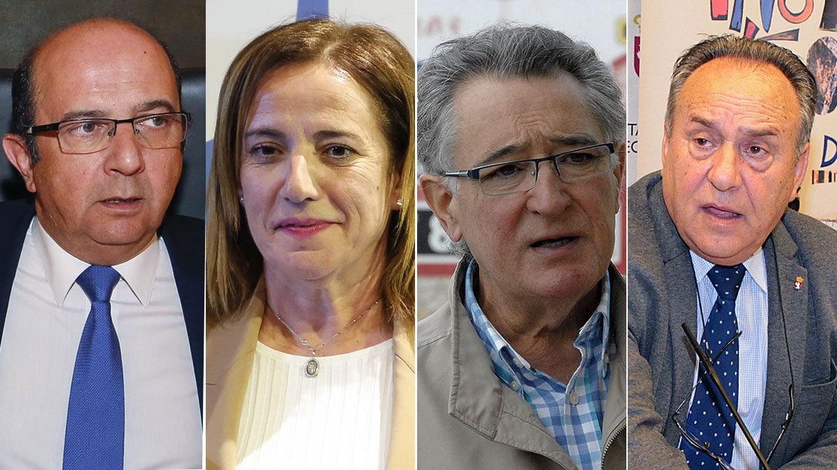 La de David Fernández, segundo por la derecha, es la única cara nueva del PP en la Diputación. | L.N.C. / ICAL