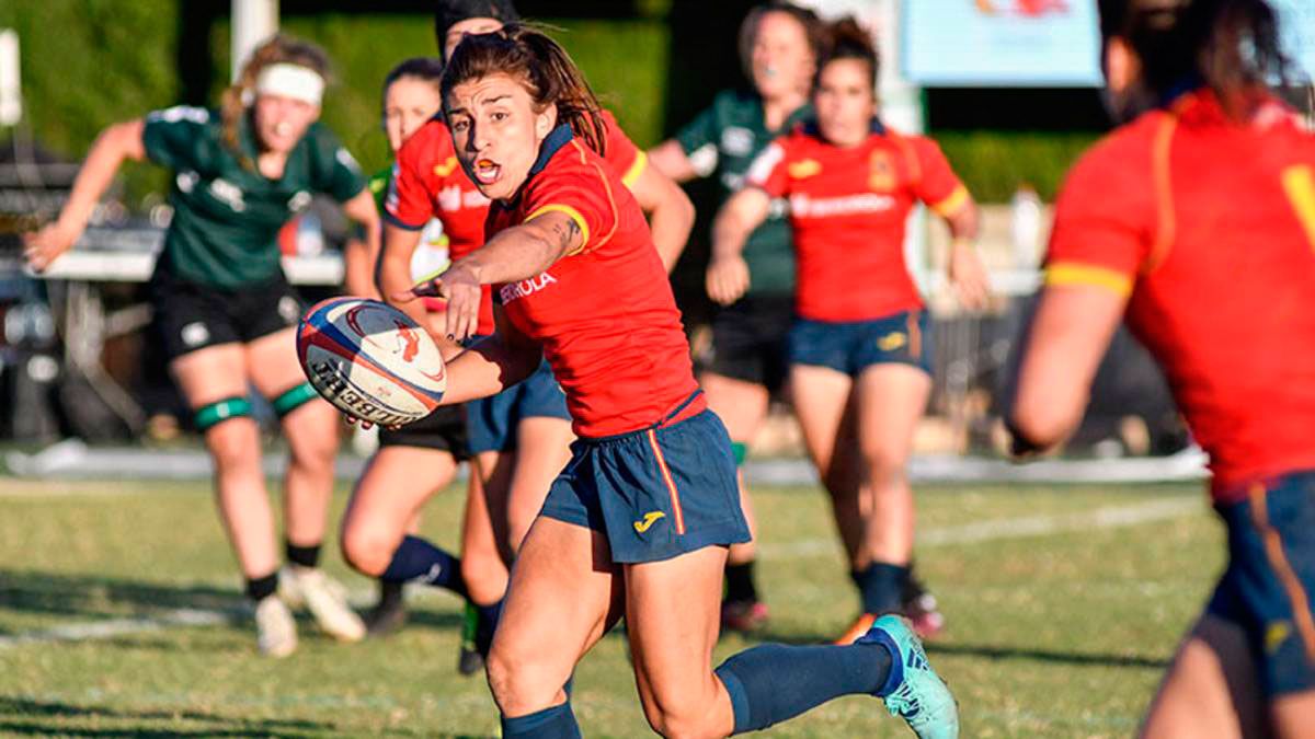 María Casado, durante un partido con la selección. | FERUGBY