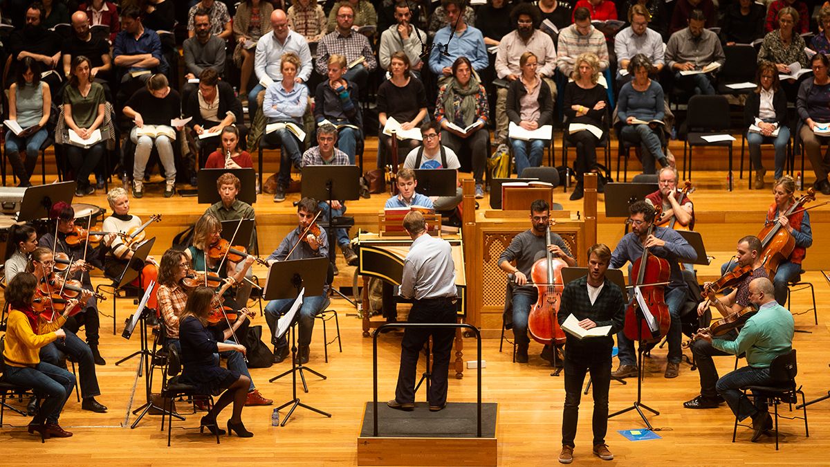 Ensayo de la Oscyl con varios coros amateurs. | ICAL