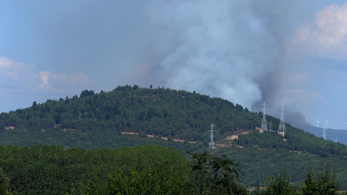 Un incendio moviliza los medios aéreos cerca del pantano.