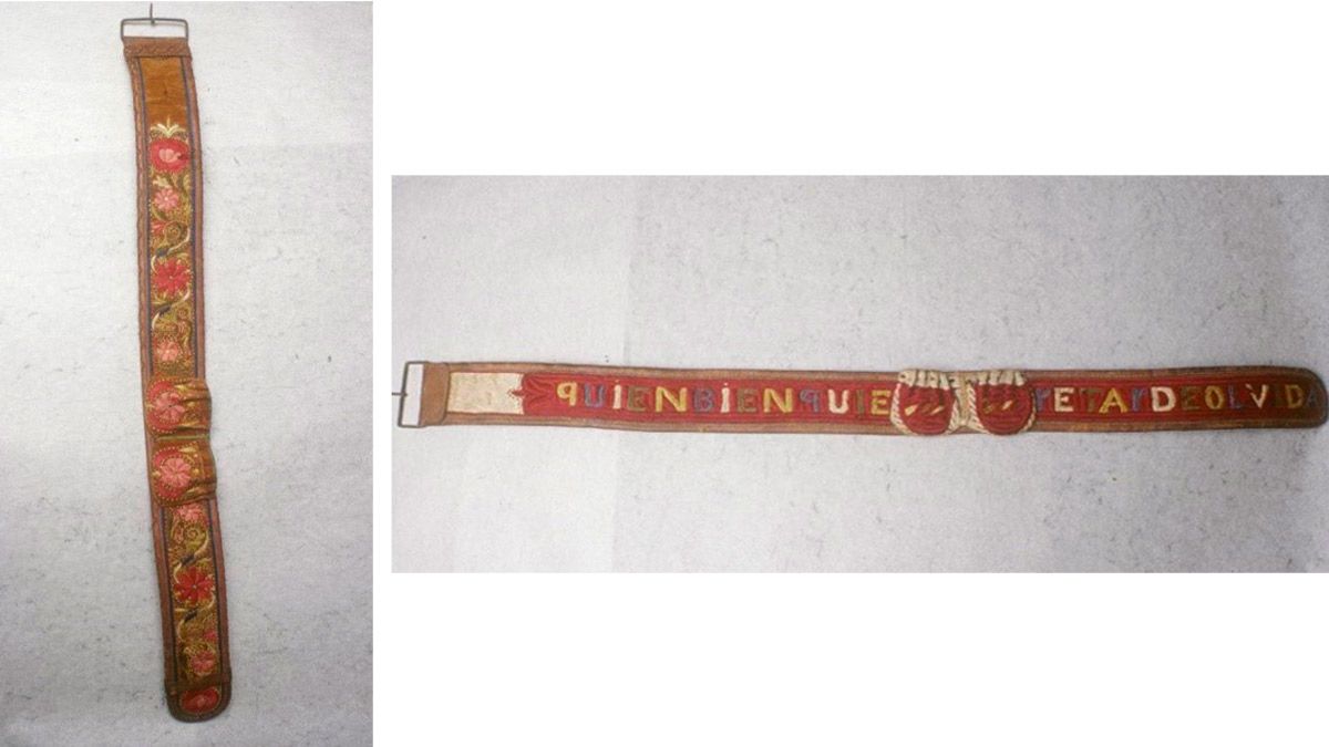 Los dos cinturones maragatos que se expondrán en el Museo de León. | L.N.C.