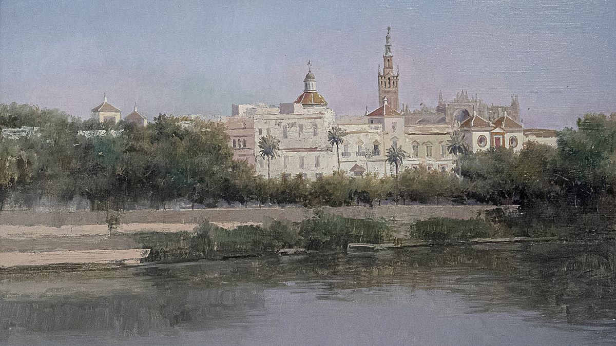 Cuadro que muestra una visión muy particular de Rodríguez Lobo de la ciudad de Sevilla.