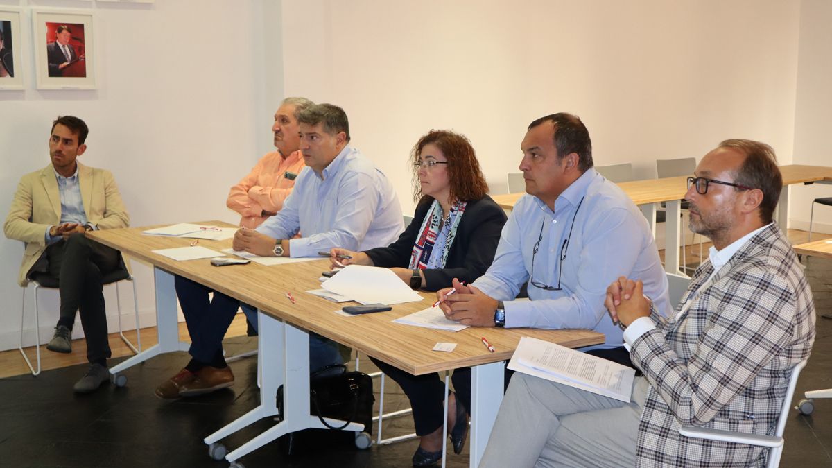 Momentos de la reunión mantenida entre miembros del CEL y de Endesa.