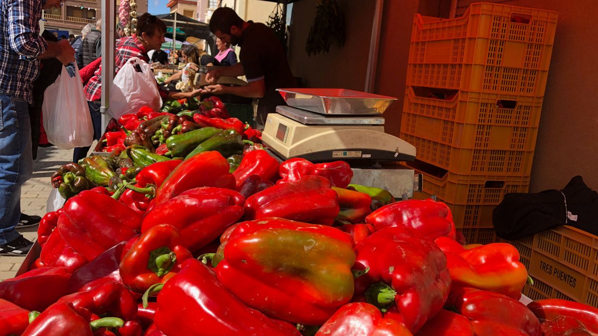 Los pimientos, unos de los reclamos más importantes de la feria de Villares. | P.F.
